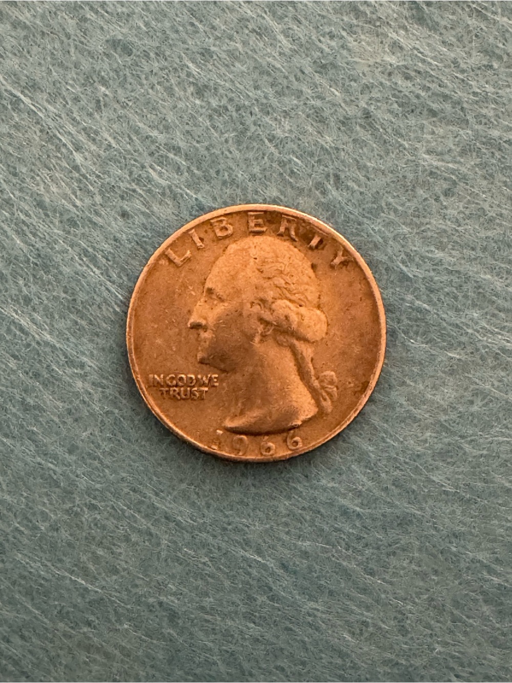1966 US Quarter - Silver-Toned Washington Head